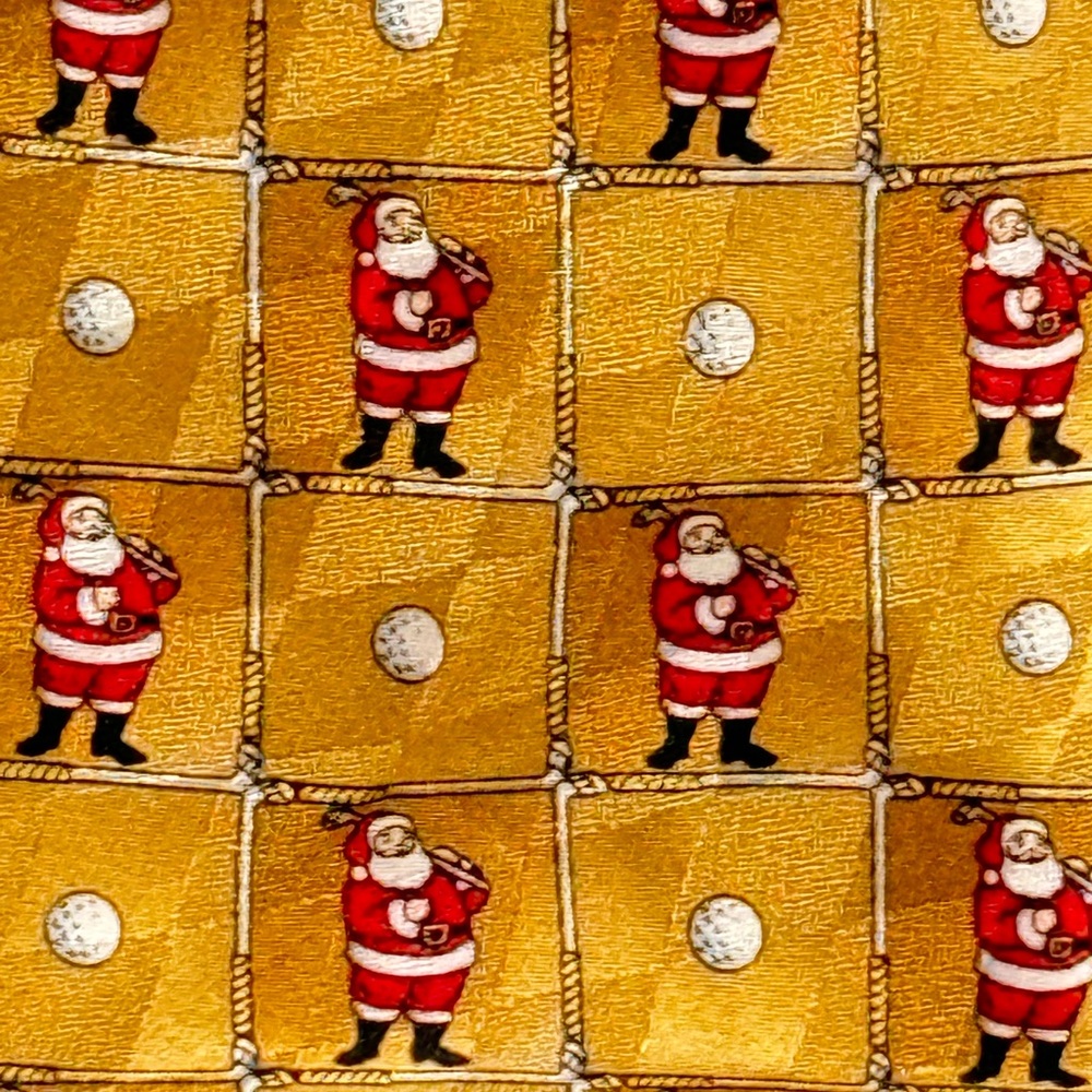 🎄Hallmark Holiday Traditions Christmas Santa Claus Golf Ball Tie Festive Fun